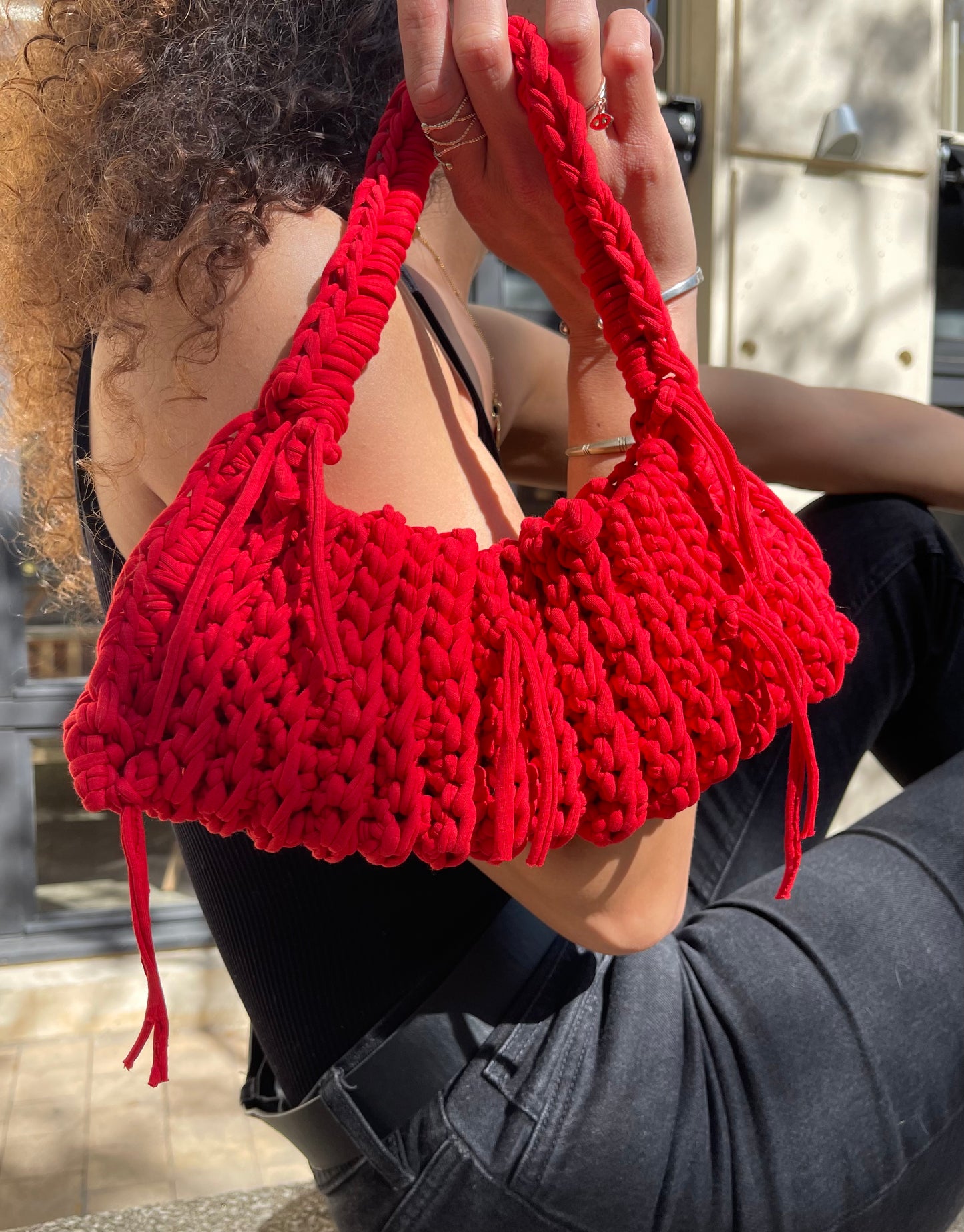 Sac à main en crochet rouge - Mini