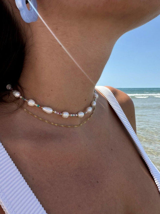 Collier de perles colorées - PadlockfrColliers-Bijoux