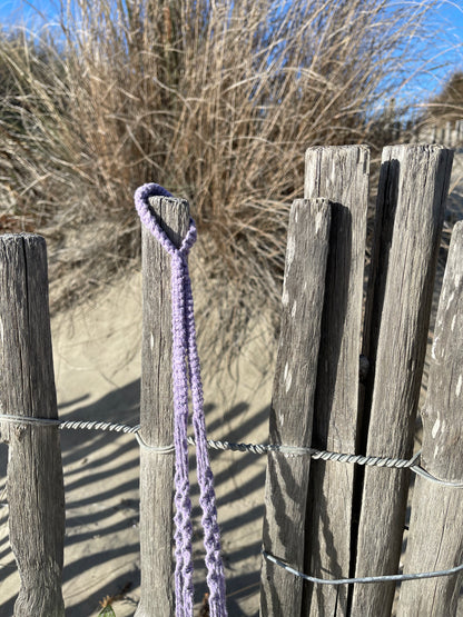 Suspension pour plantes en macramé violette - Padlockfr