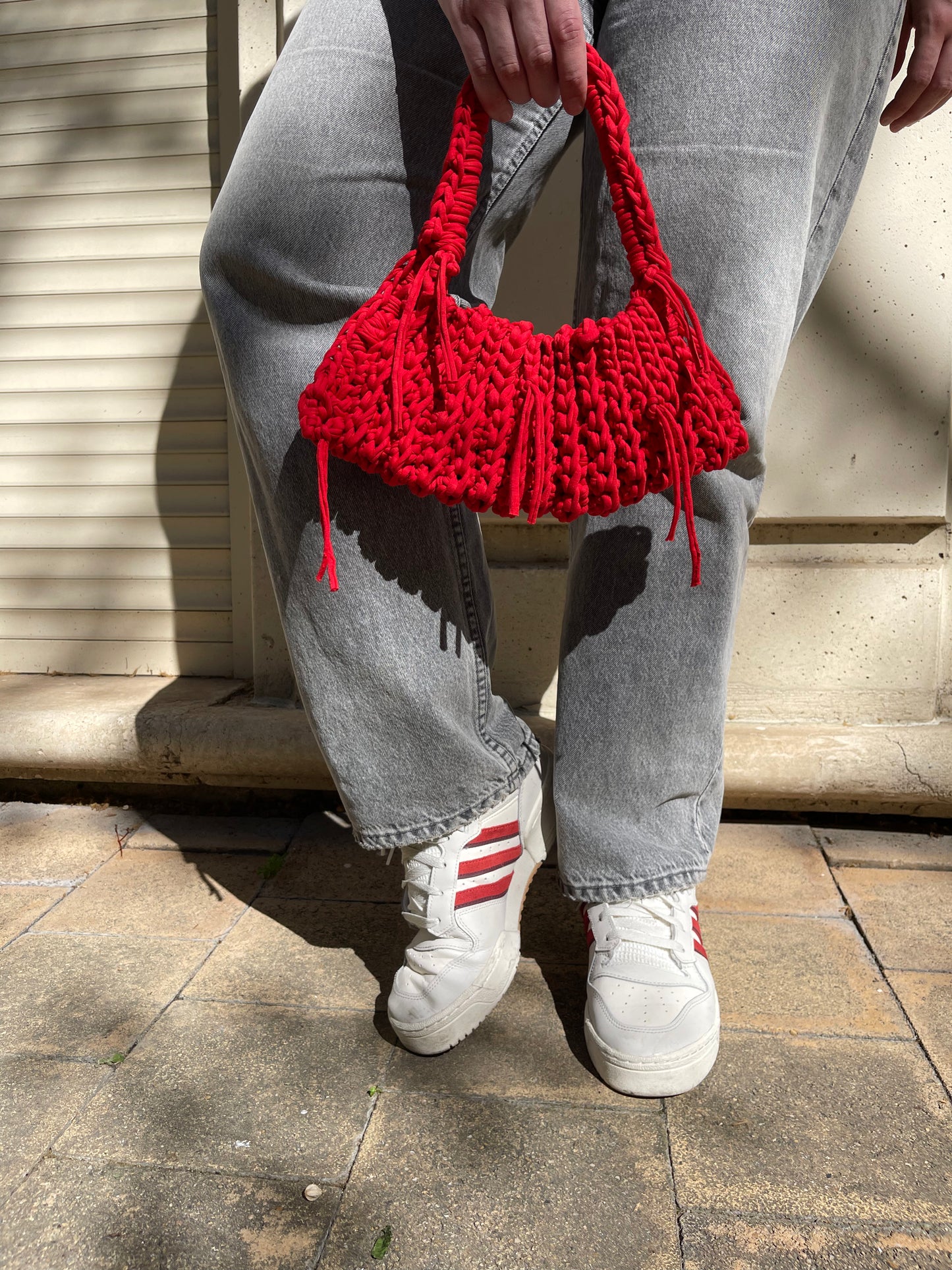 mini sac en crochet rouge