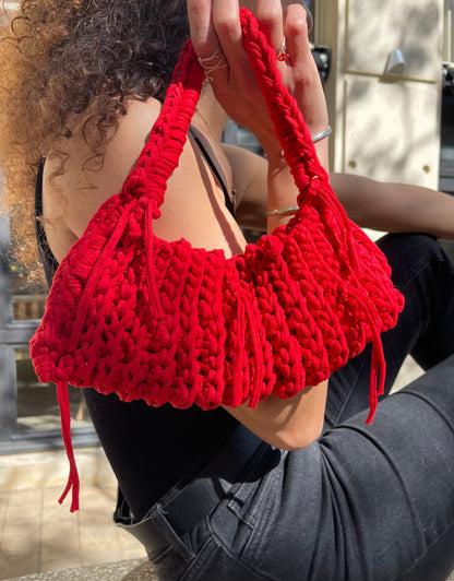 sac a main en crochet rouge