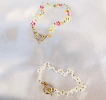 Bracelets de perles fleuris - PadlockfrColliers-Bijoux