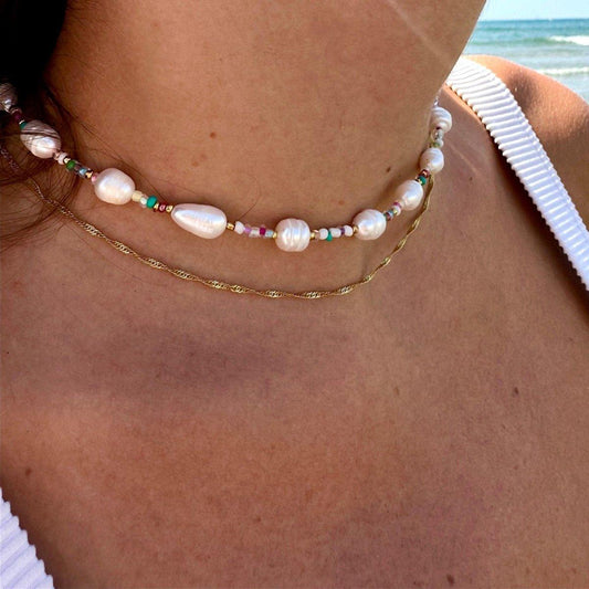 Collier de perles colorées - PadlockfrColliers-Bijoux