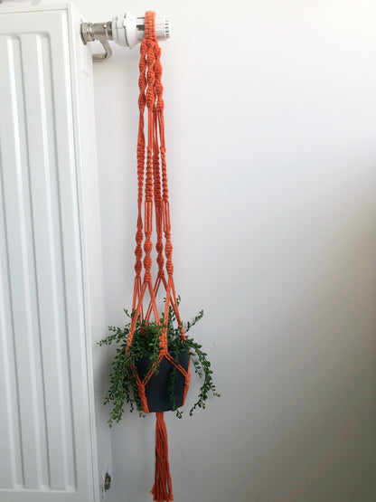 Suspension pour plantes en macramé orange - Padlockfr