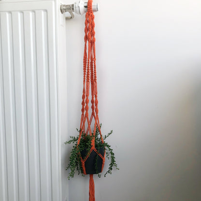 Suspension pour plantes en macramé orange - Padlockfr